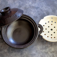 画像をギャラリービューアに読み込む, IH対応ヘルシー蒸し鍋「優」黒釉(大・小)